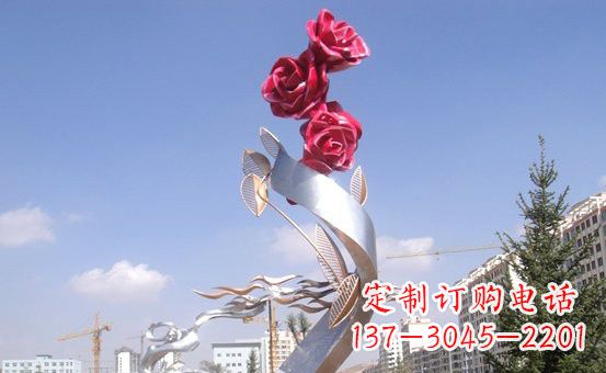 连云港不锈钢玫瑰雕塑精致的艺术之美