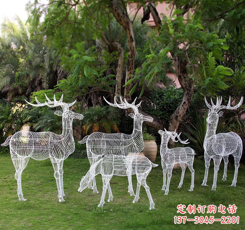 连云港不锈钢梅花鹿雕塑