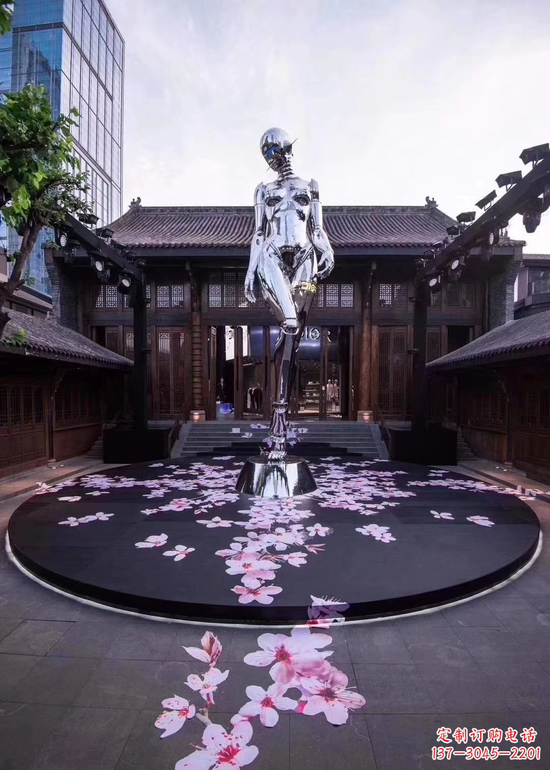 连云港不锈钢美女雕塑 大型城市景观人物雕塑