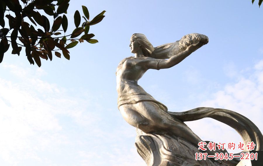 连云港女娲传承中华神话的不锈钢雕塑
