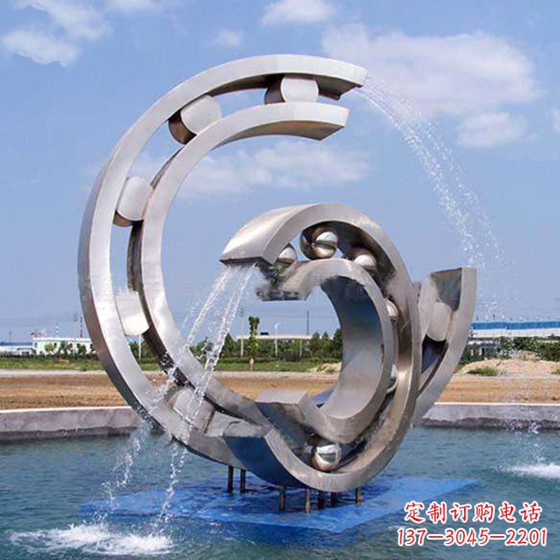 连云港不锈钢喷水雕塑-园林水景喷泉景观雕塑