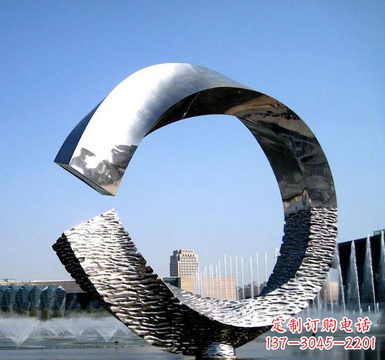 连云港不锈钢水景圆环雕塑