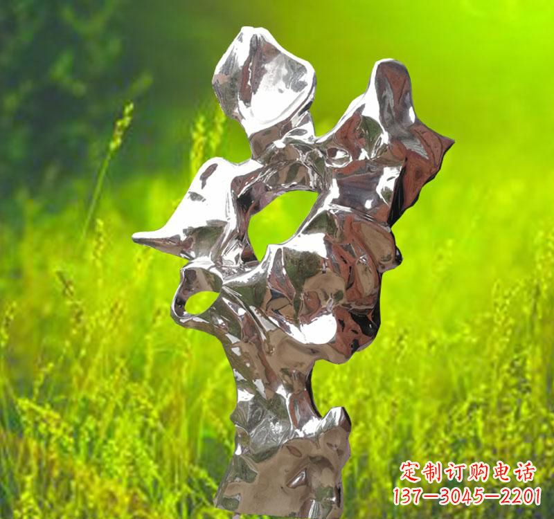 连云港太湖石雕塑精致的不锈钢艺术