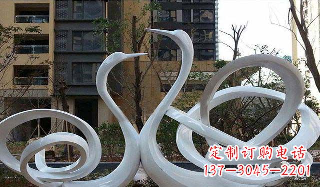 连云港不锈钢小区美丽的天鹅雕塑