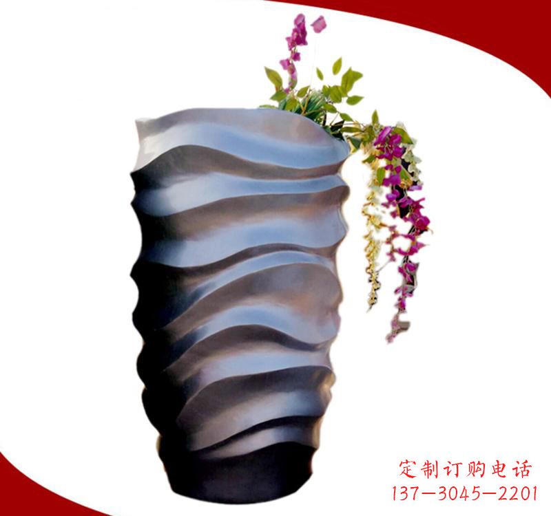 连云港不锈钢校园景观花盆雕塑美化校园环境