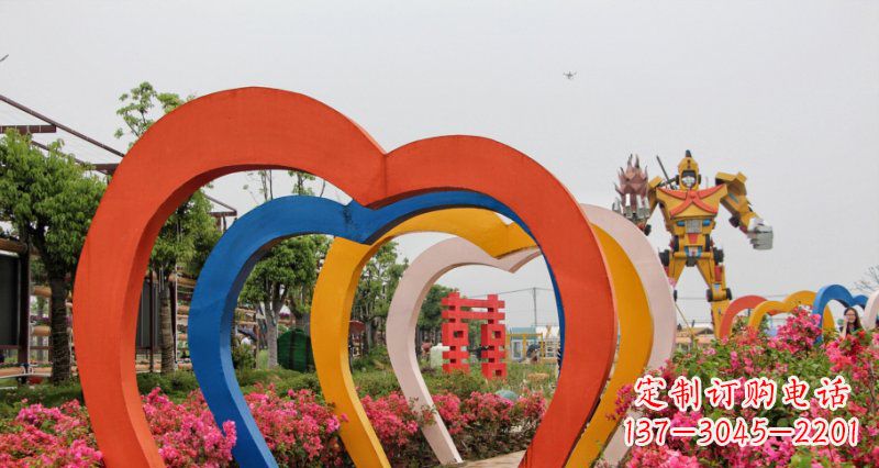 连云港不锈钢心形拱门雕塑——浪漫之门