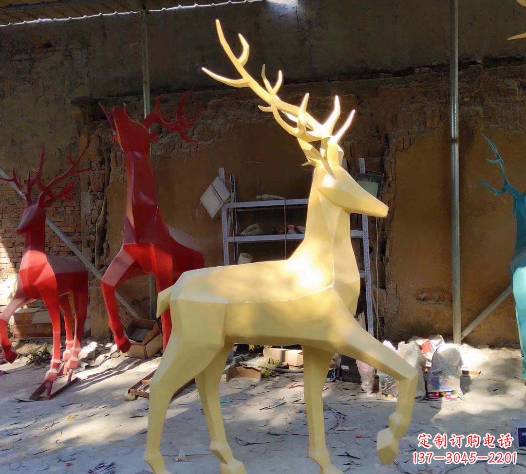 连云港新款仿真不锈钢小鹿雕塑