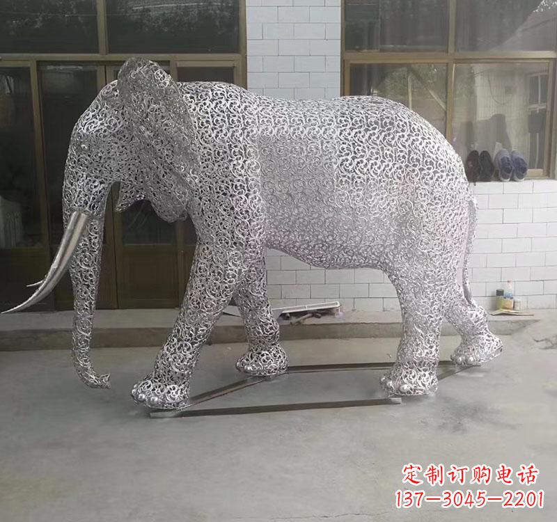 连云港不锈钢园林大象雕塑