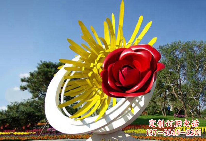 连云港不锈钢玫瑰花雕塑——给城市景观带来美丽