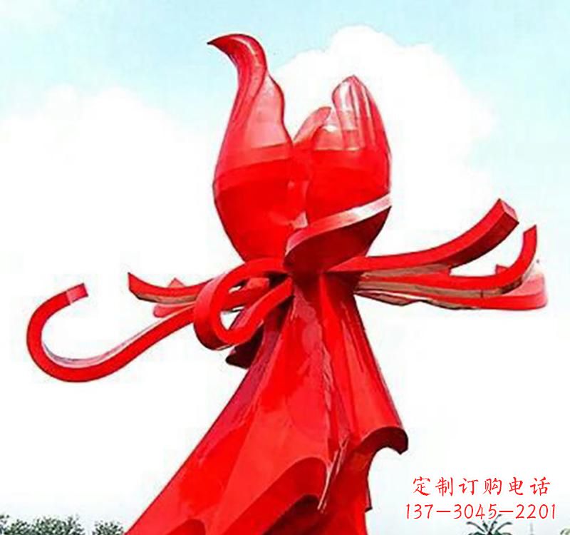 连云港不锈钢玫瑰雕塑,传递爱与和平