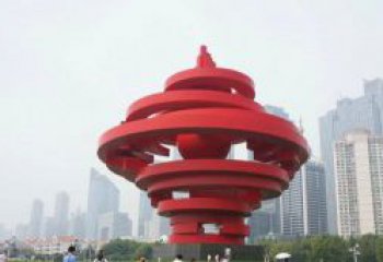 连云港火炬雕塑标志五月风光