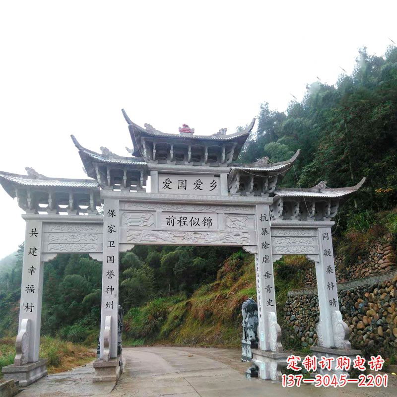 连云港三门石牌坊雕塑静默见证中国历史
