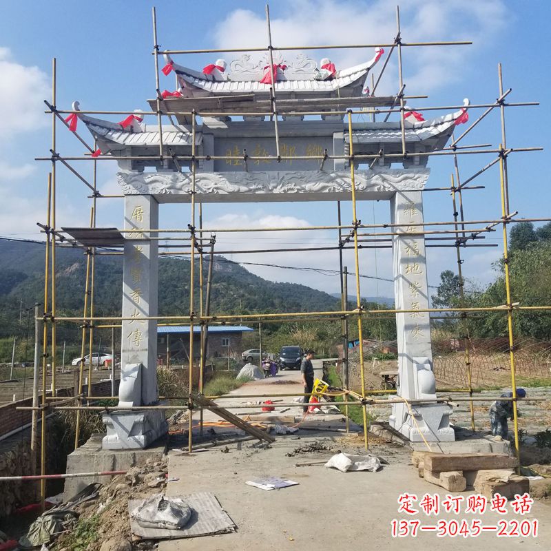 连云港村庄石牌坊雕塑传承民间文化