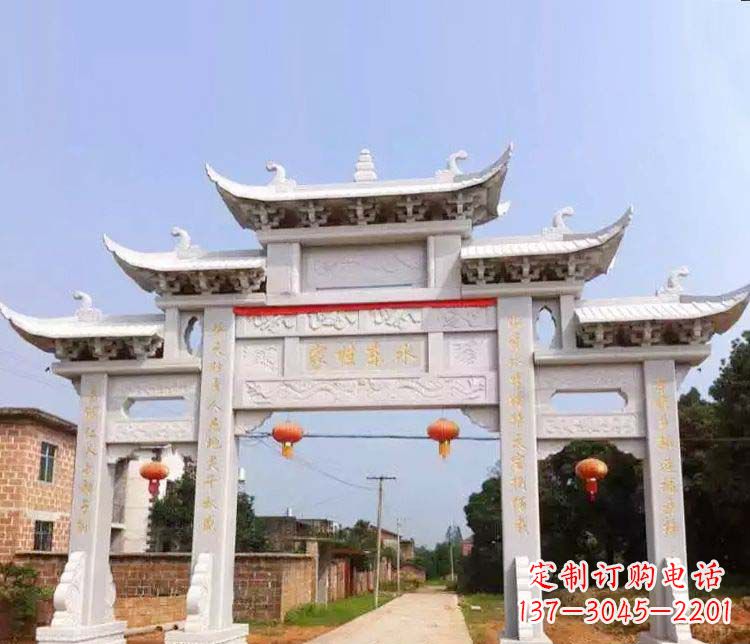 连云港传承村庄牌坊石雕文化