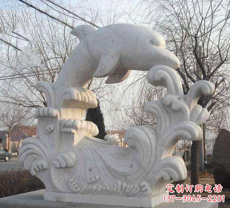 连云港海豚浪花大理石雕塑