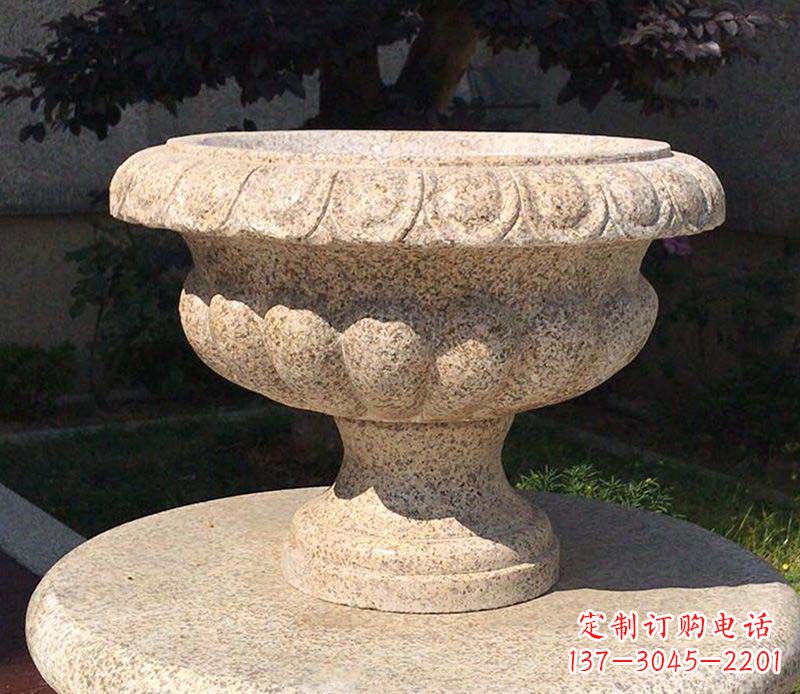 连云港大理石花钵公园花盆石雕