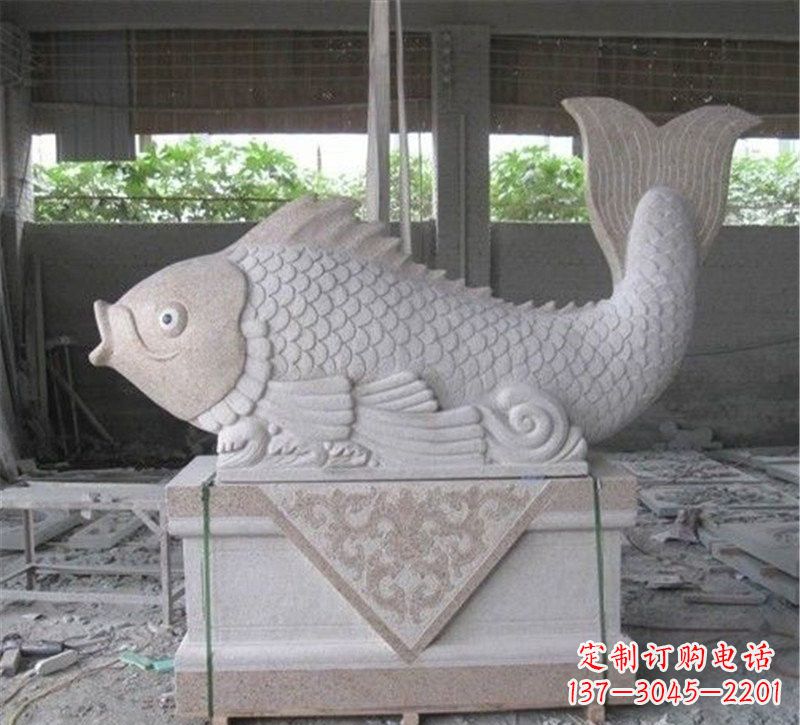 连云港精美大理石"鲤鱼"雕塑