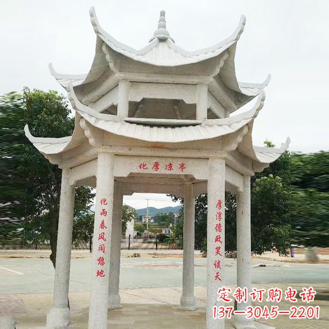 连云港大理石凉亭双层雕塑