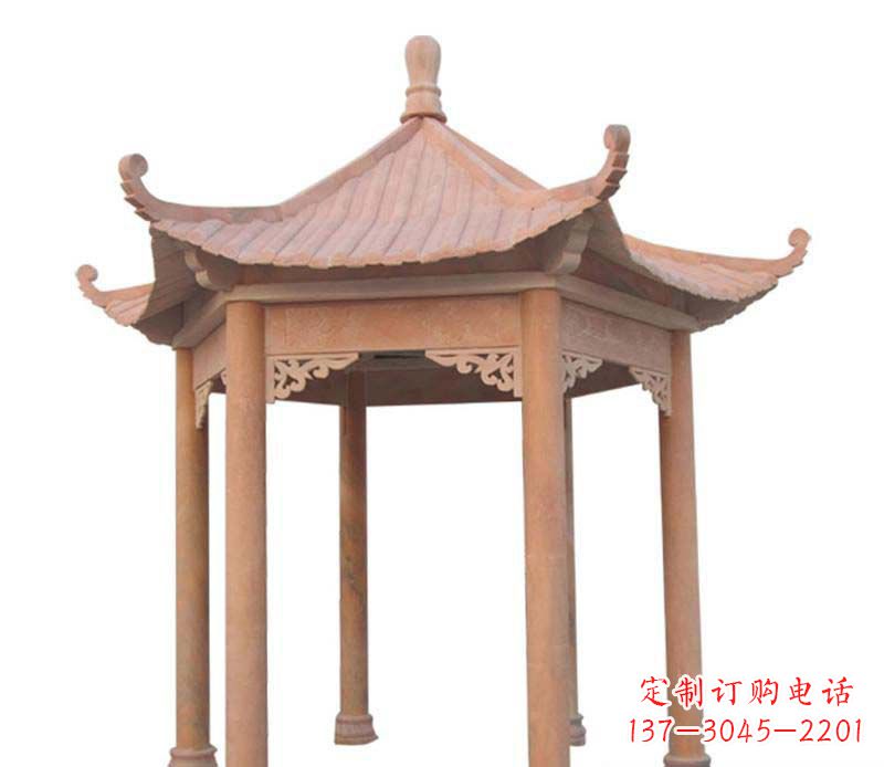 连云港大理石六角凉亭雕塑