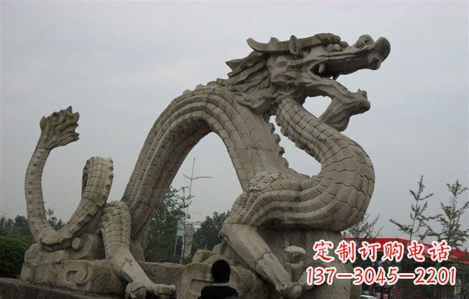 连云港大理石龙雕塑,象征着力量与尊贵