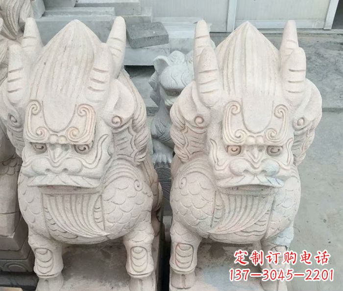 连云港品质卓越的大理石麒麟古兽雕塑