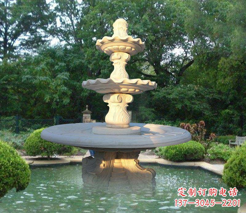 连云港大理石三层喷泉雕塑