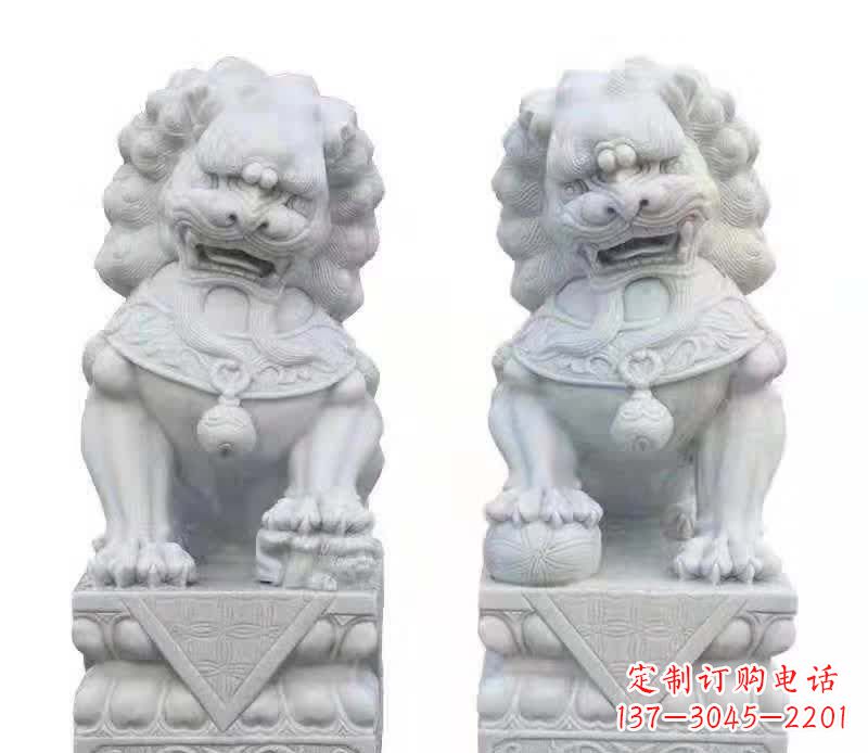 连云港大理石狮子雕塑震撼视觉、传承文化