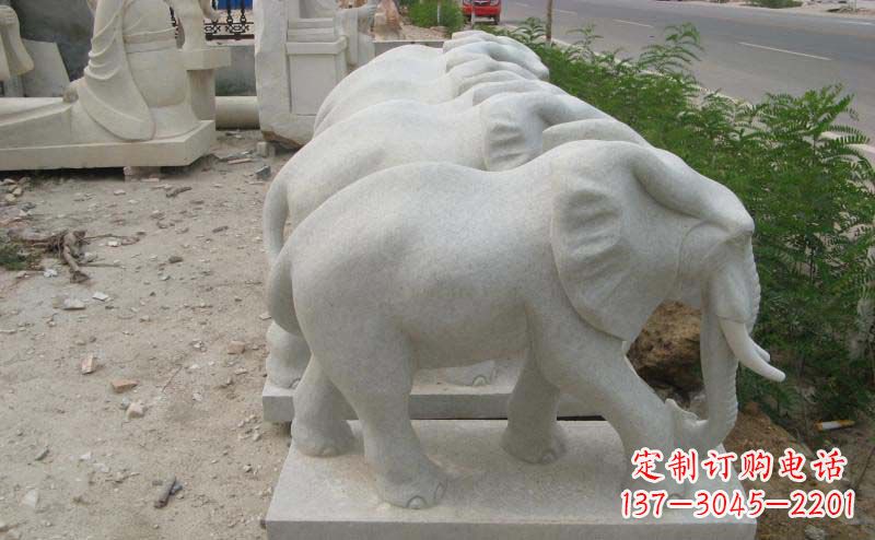 连云港大理石小象公园动物石雕