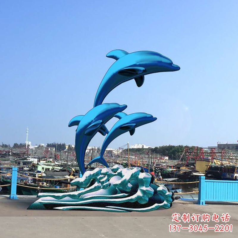 连云港精美玻璃钢海豚雕塑