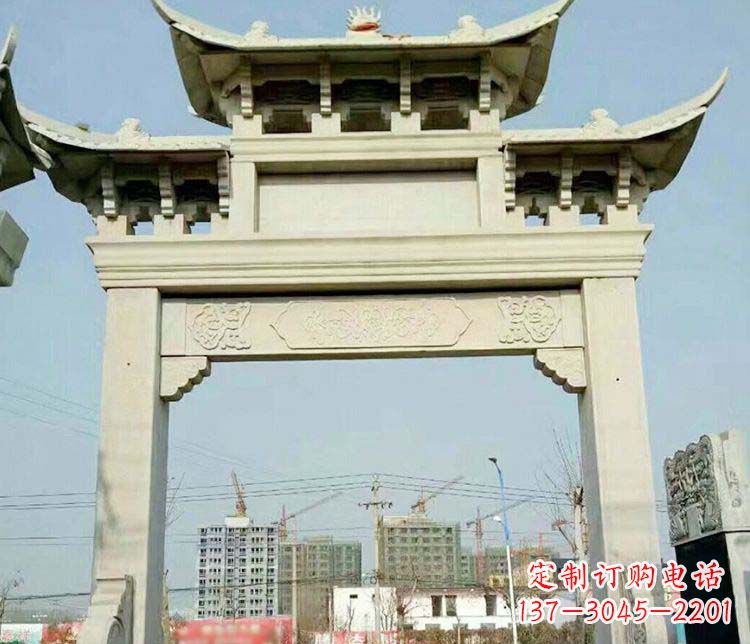 连云港单门道路牌坊石雕