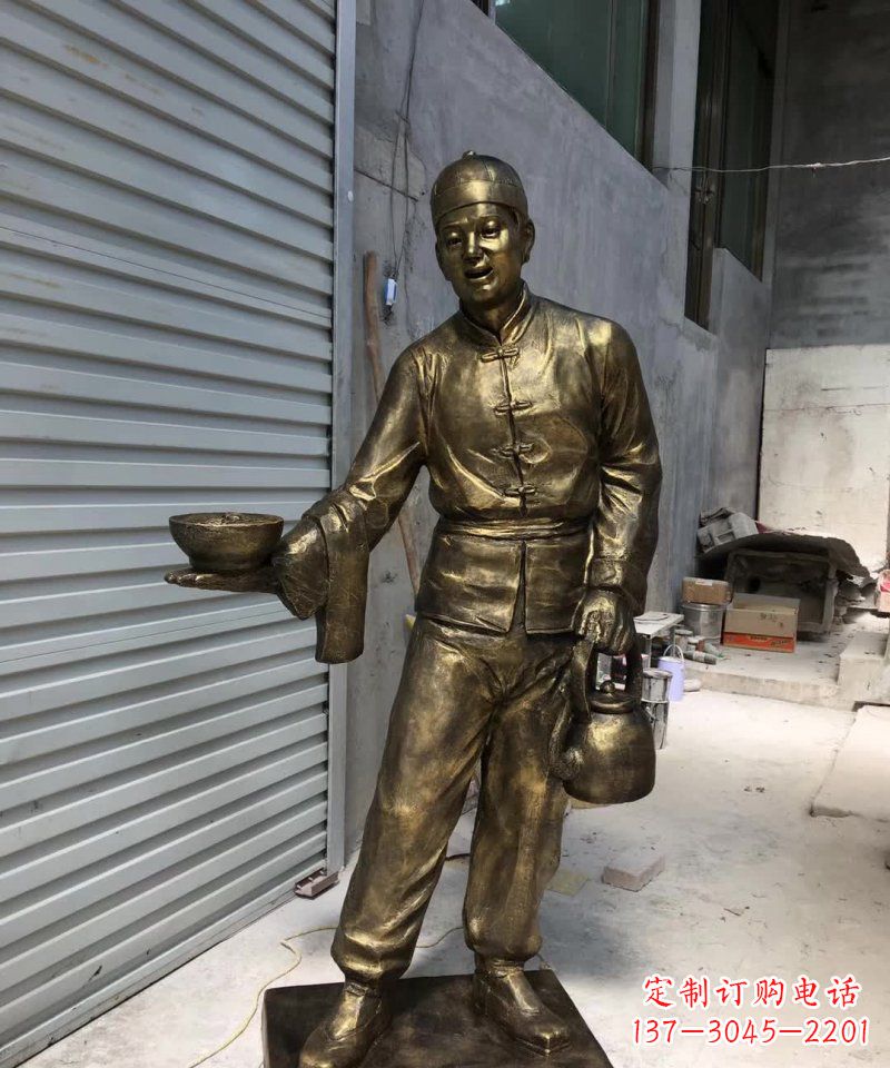 连云港铜雕店小二,象征忠诚勤劳的精神