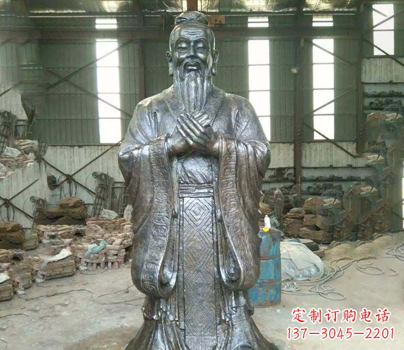 连云港锻铜校园老子人物雕塑,铸就永恒的追求