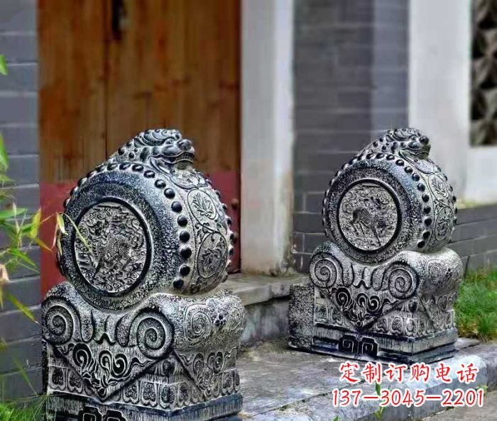 连云港精美仿古抱鼓石门墩雕塑