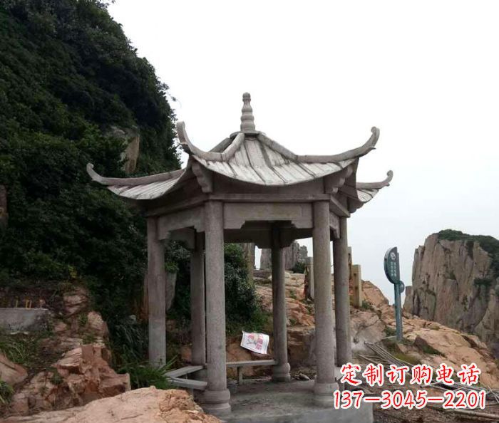 连云港风格独特的仿古凉亭石雕