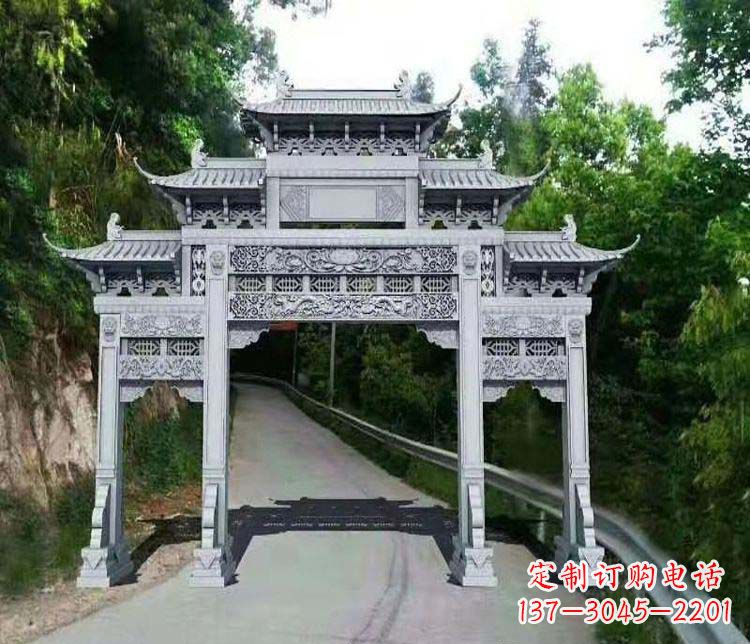 连云港仿古三门牌坊石雕