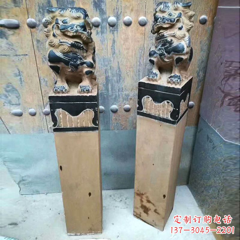 连云港精美狮子雕塑 拴马桩
