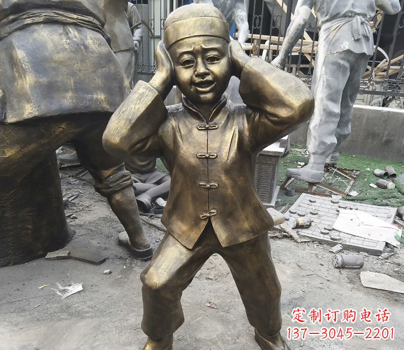 连云港儿童放鞭炮铜雕