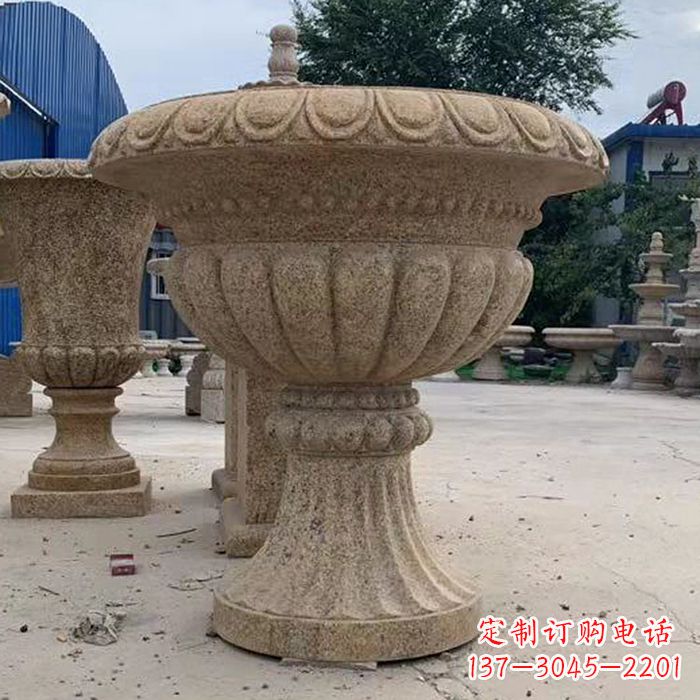 连云港优雅高墩欧式石雕花盆