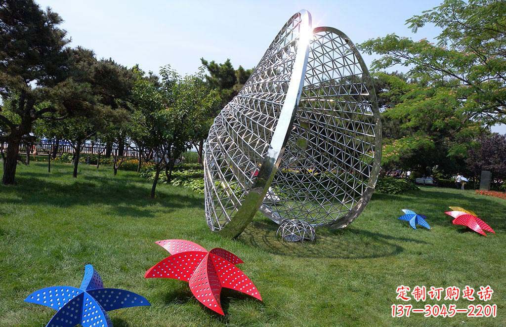 连云港精美不锈钢贝壳海星景观雕塑