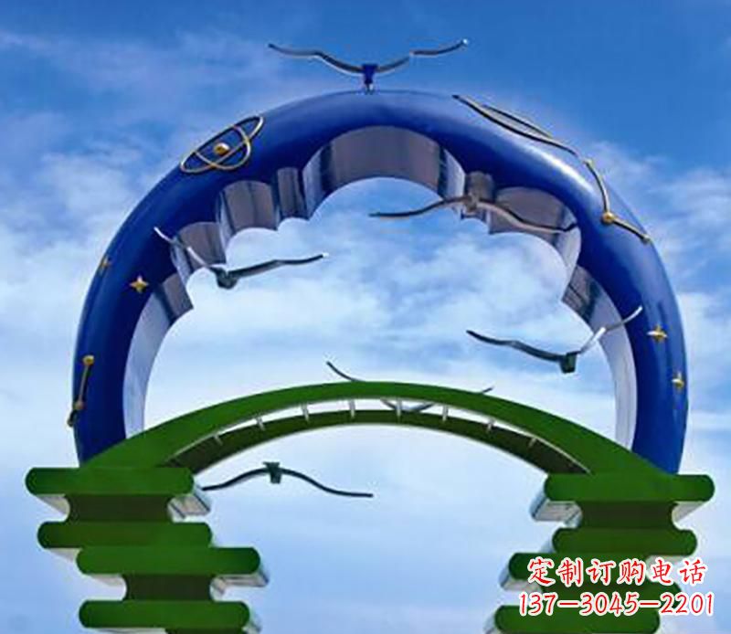 连云港不锈钢帝王拱景观雕塑