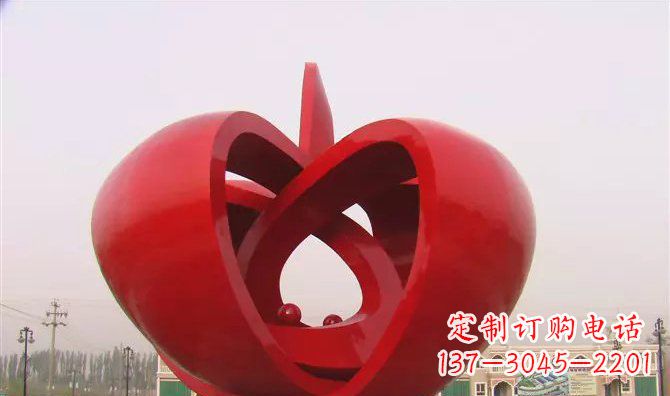 连云港公园抽象水果不锈钢雕塑