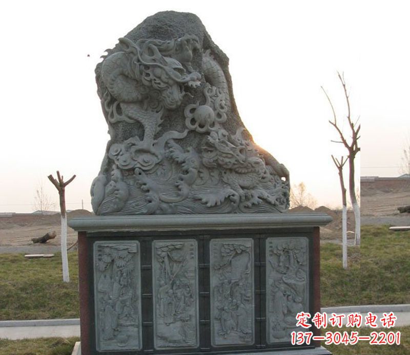 连云港精美的大理石龙雕塑