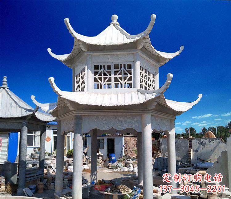连云港大理石双层凉亭雕塑