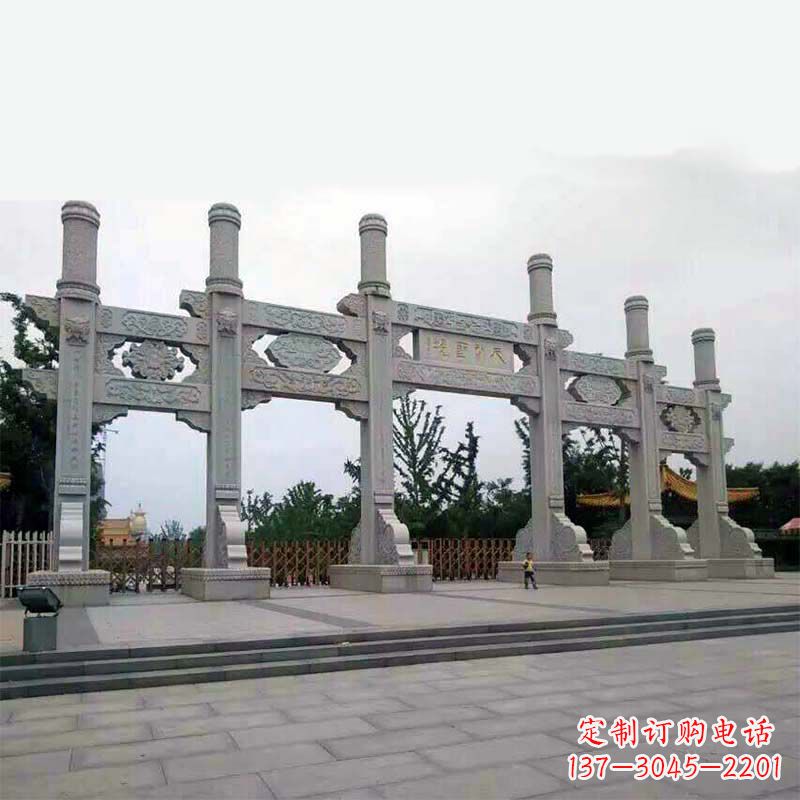 连云港精美牌坊雕塑,让公园大门更加精致