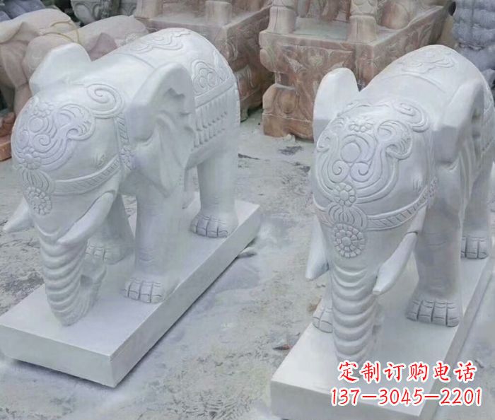 连云港高雅雕塑招财石雕大象