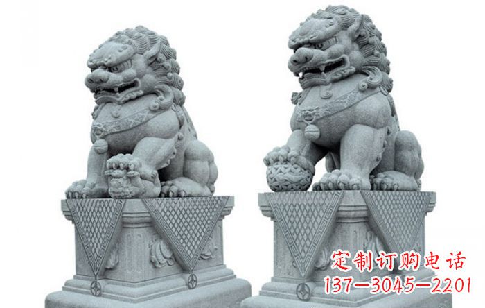 连云港公园动物青石狮子石雕