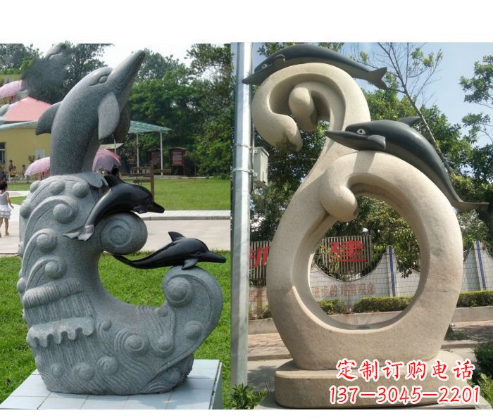连云港海豚雕塑,让你的公园景观更加优美缤纷
