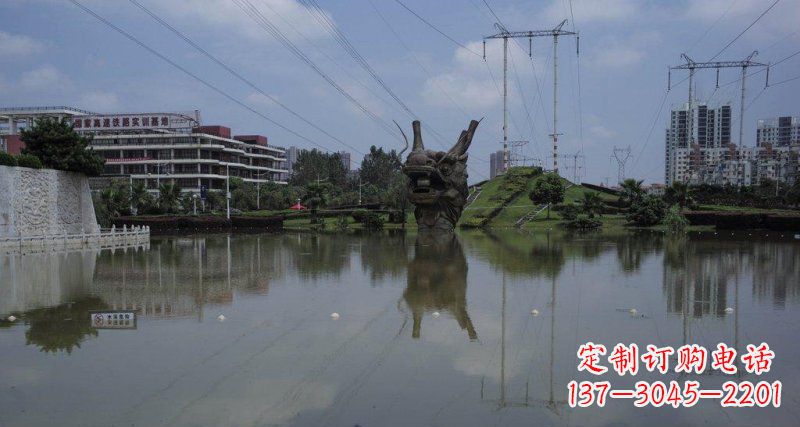 连云港公园龙头景观铜雕