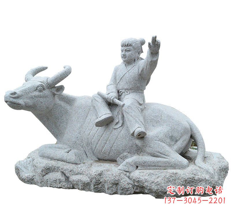 连云港牧童牛石雕塑,实现公园优雅美观