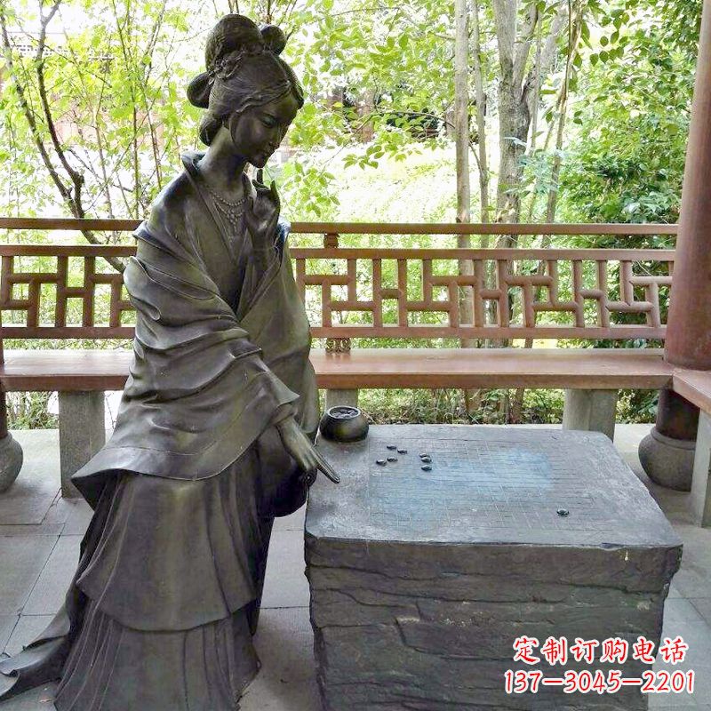 连云港古代美女西施下棋情景雕塑